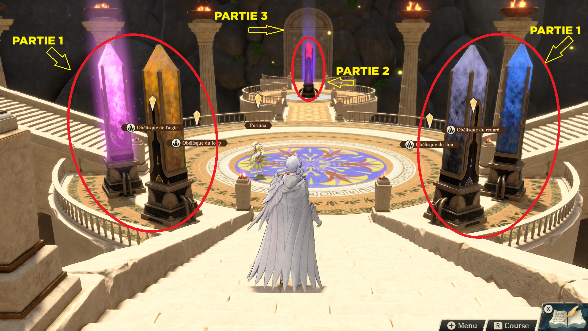 Vue d'ensemble de la Chambre des Obélisques de Fire Emblem Fortune's Weave ©Jérémy H. Vue d'ensemble de la Chambre des Obélisques de Fire Emblem Fortune's Weave ©Jérémy H.