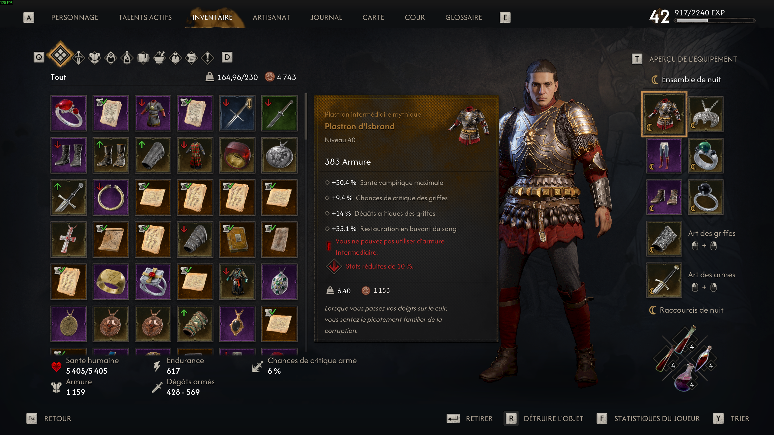 The Blood of Dawnwalker Plastron Isbrand Stats