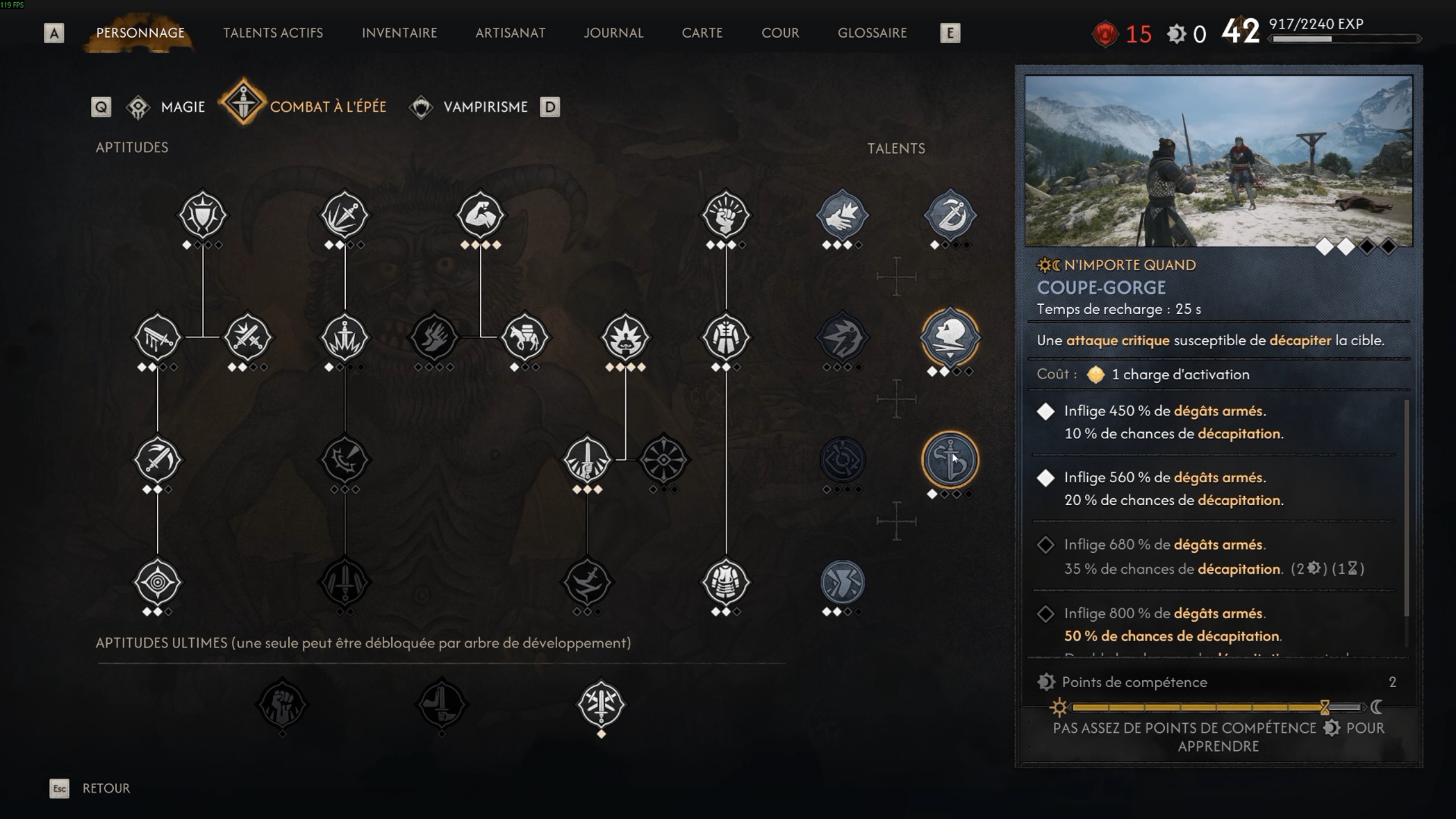 The Blood of Dawnwalker Epee Talent Actif The Blood of Dawnwalker Epee Talent Actif