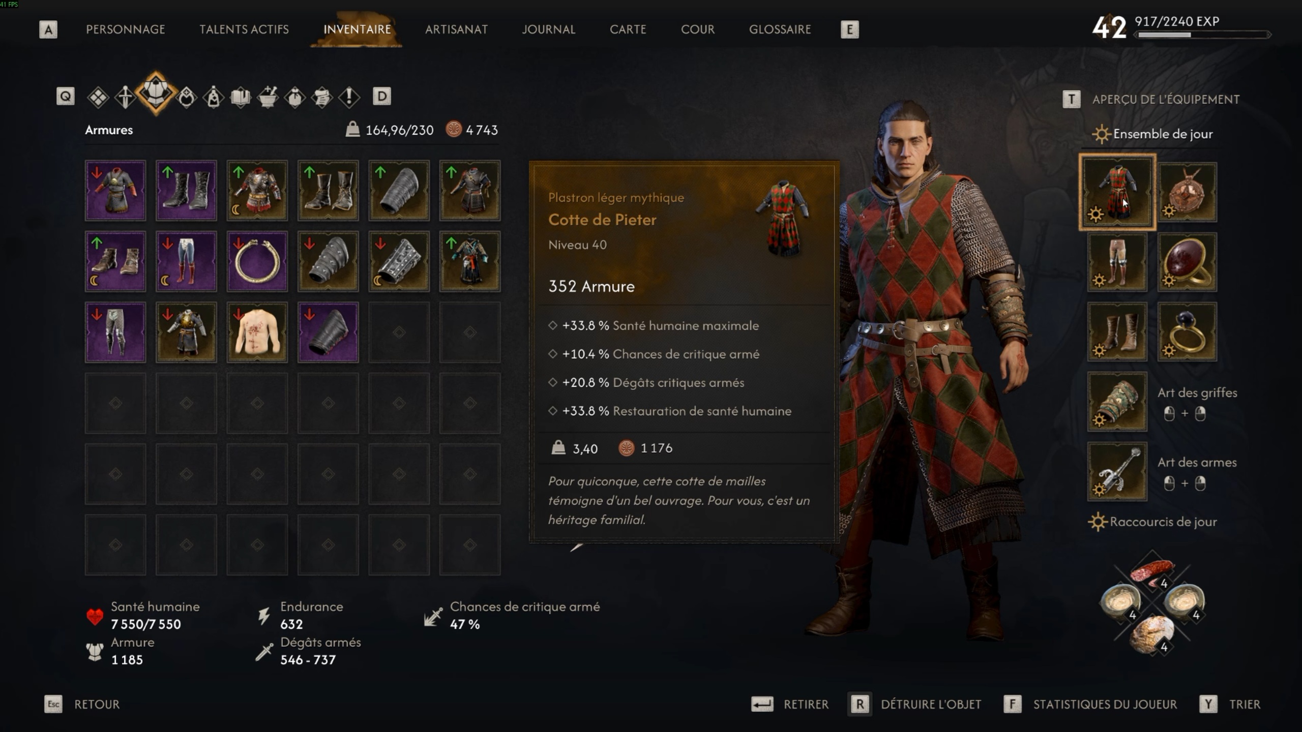Dawnwalker Epee Stuff et Stats