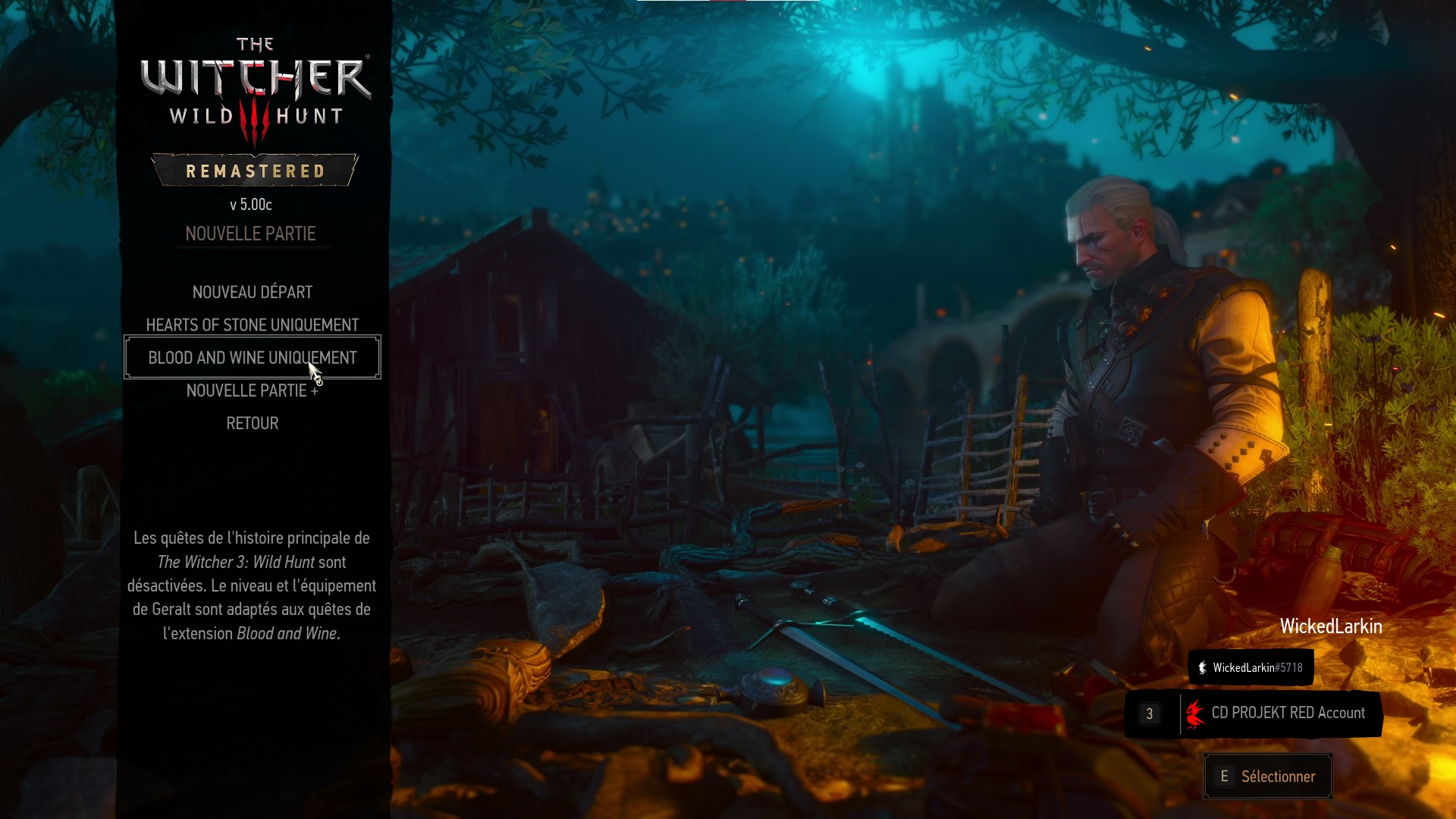 The Witcher 3 New Save Blood and Wine The Witcher 3 New Save Blood and Wine