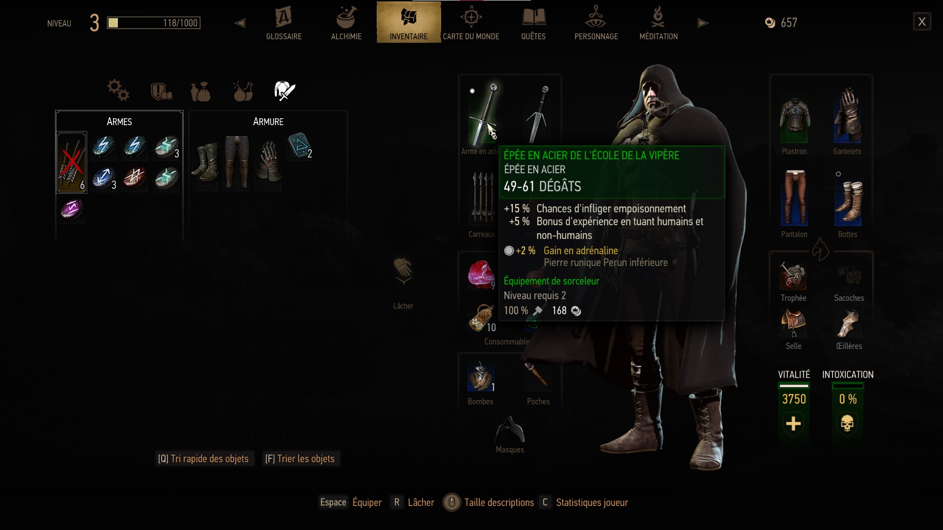 The Witcher 3 Epee Vipere Early