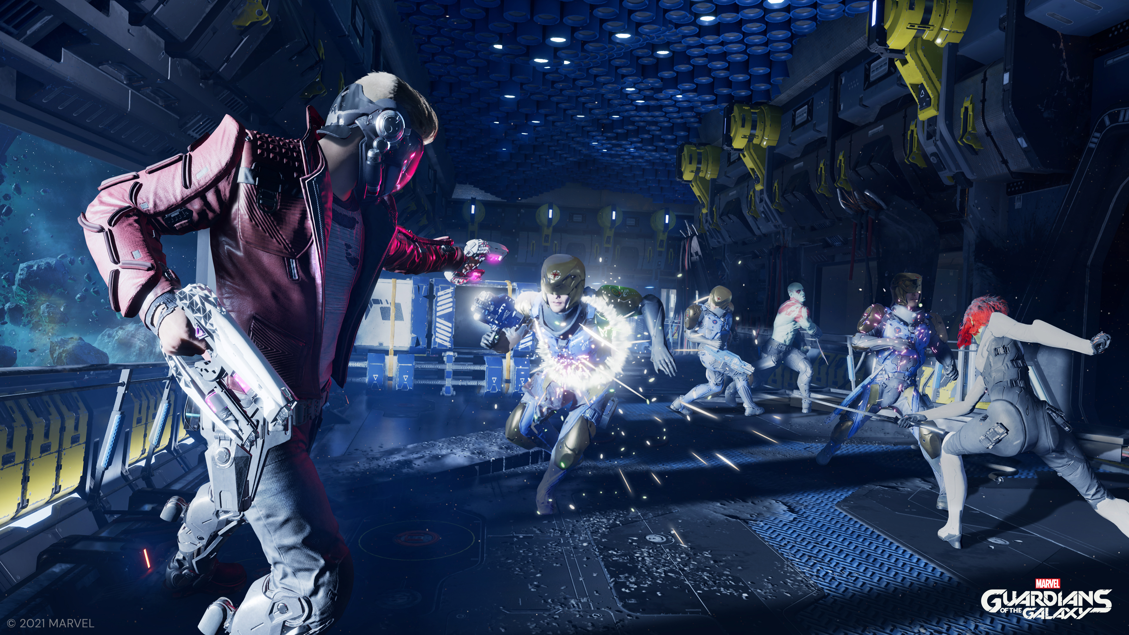 SÃ©quence de combat dans Marvel's Guardians of the Galaxy.