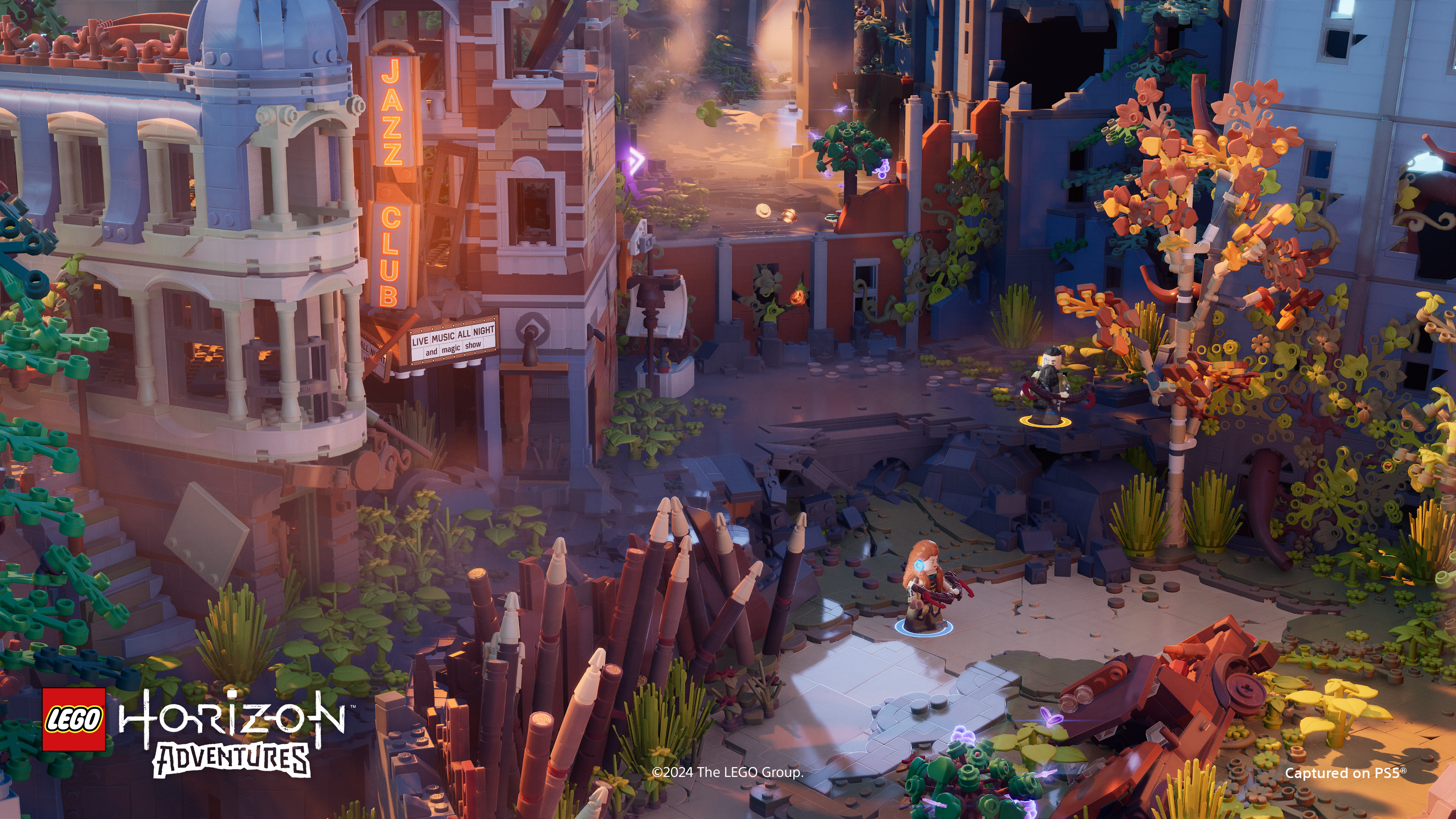 Capture de LEGO Horizon Adventures qui dÃ©voile un dÃ©cor de l'ancien monde 