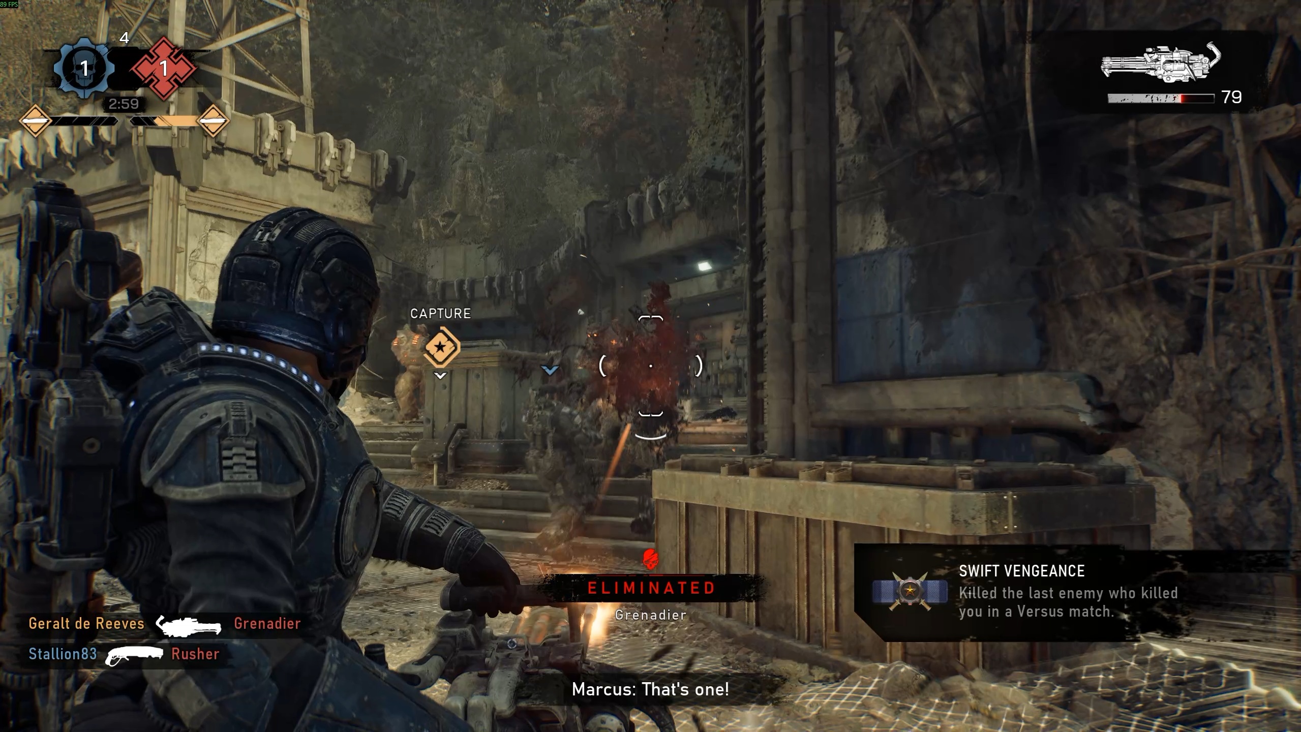 GoW E Day Versus Capture Mitrailleuse