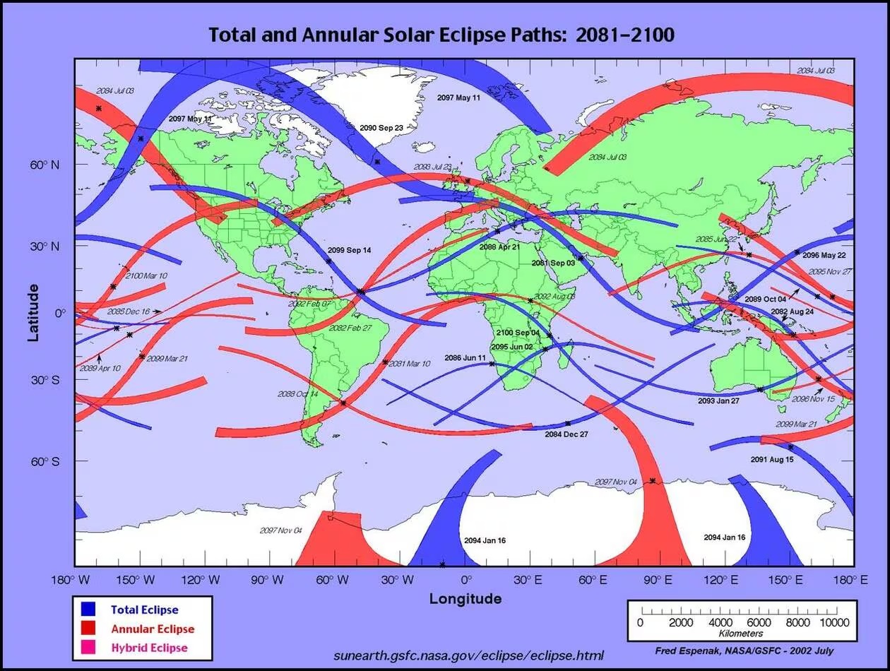 Graphique Eclipses Solaires NASA Graphique Eclipses Solaires NASA
