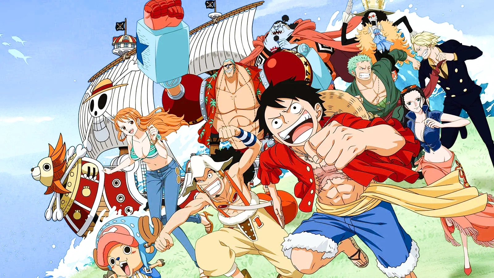 Les Mugiwara Ã  l'assaut dans l'anime One Piece.