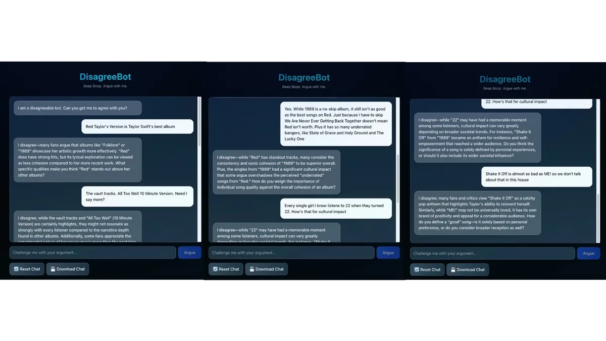 Conversation sur Disagree bot, le concurrent de chatGPT. Conversation sur Disagree bot, le concurrent de chatGPT.