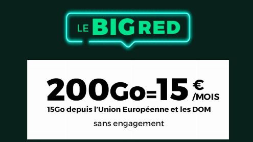 Red by SFR : Le Big Red, un forfait de 200Go pour seulement 15¬ par mois et sans engagement !
