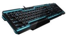 Un clavier et une souris aux couleurs de Tron