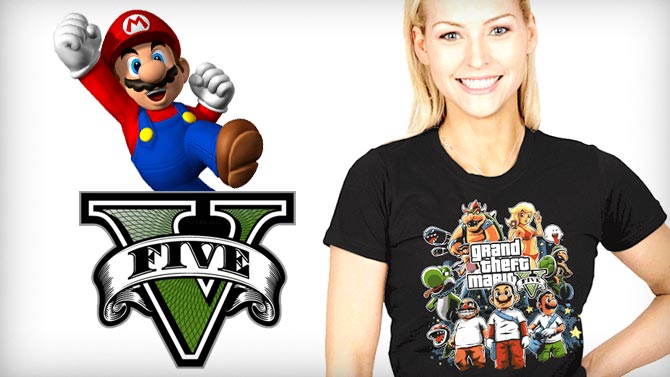 L'image du jour : le T-shirt Grand Theft Mario V qu'il vous faut