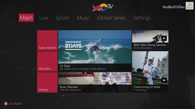 L'application Red Bull TV déboule sur Xbox 360