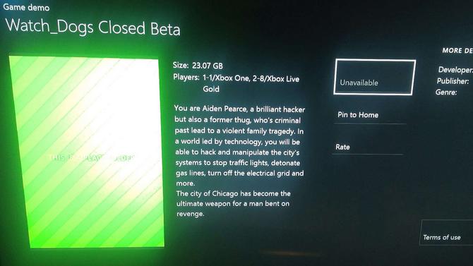 Watch Dogs : une bêta fermée listée sur Xbox One