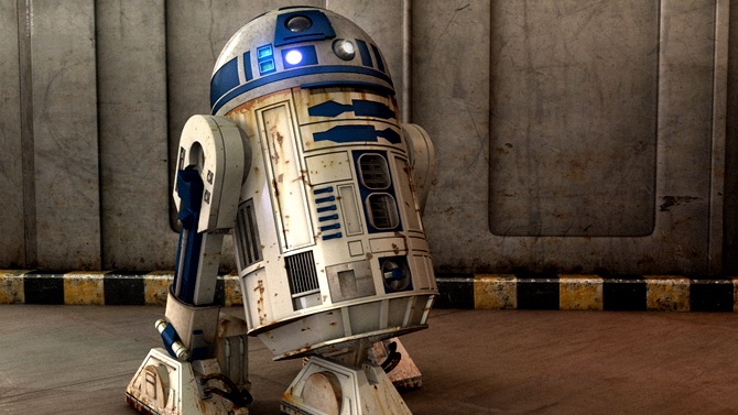 R2D2 transformé en huit consoles de jeux vidéo