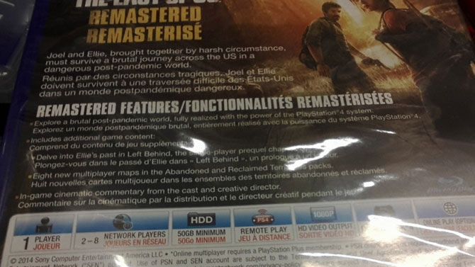 The Last of Us Remastered : 50Go d'espace minimum requis sur PS4