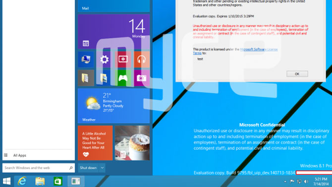 Windows 9 : le nouveau menu démarrer fuite