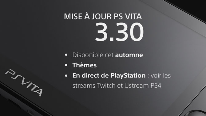 PS Vita : une mise à jour 3.30 pour cet automne