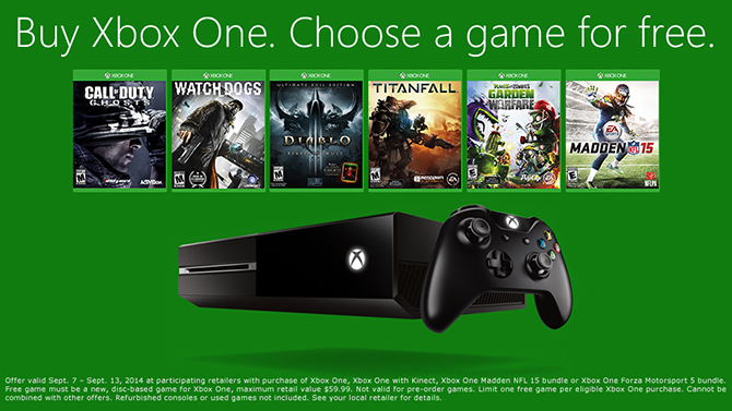Xbox One : un jeu offert à tout nouvel acheteur