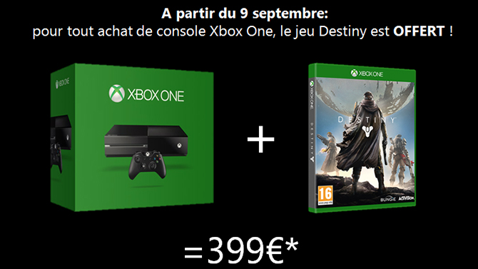 Destiny offert poura tout achat d'une Xbox One en France