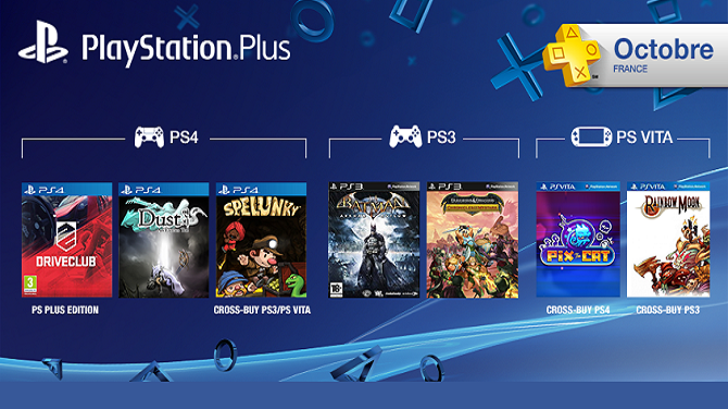 PlayStation Plus : DriveClub, Batman Arkham Asylum... les jeux gratuits d'octobre