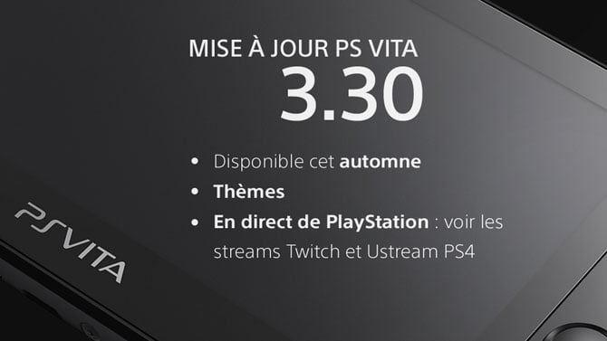 Mise à jour PS Vita : la version 3.30 arrive demain