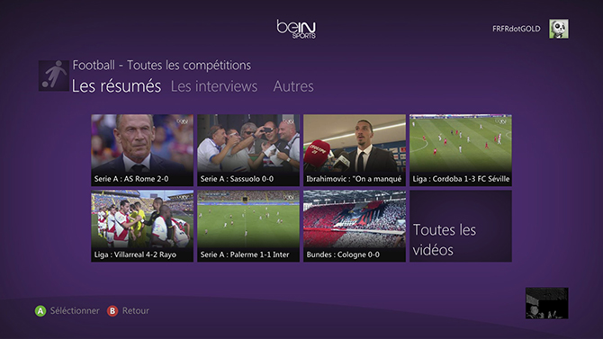 beIN SPORTS sur Xbox 360 et bientôt sur Xbox One
