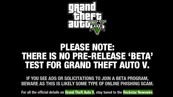 Méfiez-vous de la bêta de GTA 5 : c'est un fake !