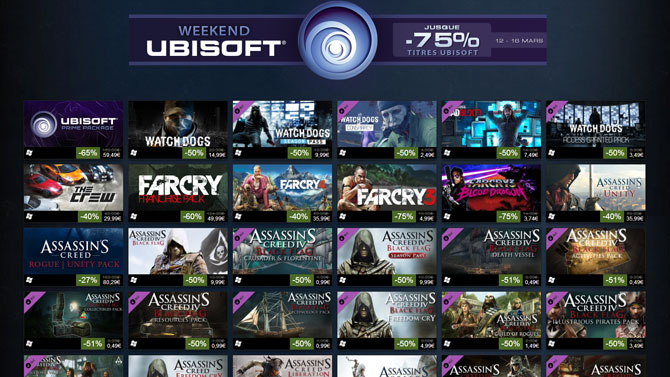 Ubisoft : d'énormes promotions sur Steam ce week-end