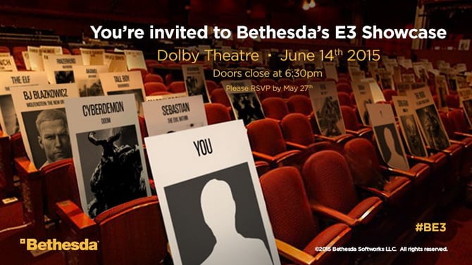 L'invitation E3 de Bethesda tease certains jeux en image
