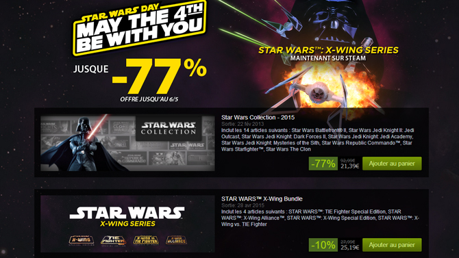 Steam fête le jour de Star Wars avec de grosses promotions