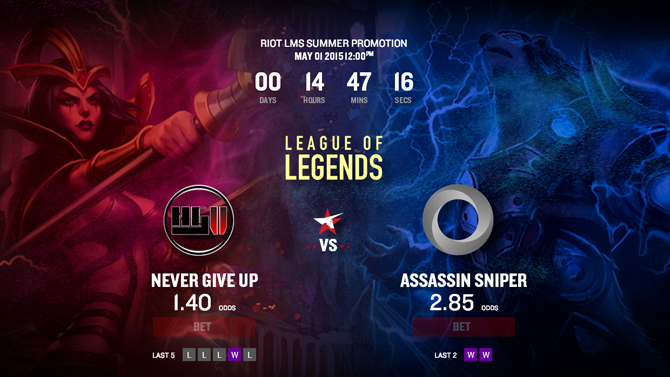 On peut maintenant parier sur les matchs de League of Legends