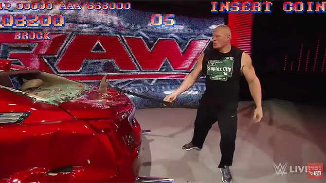 Quand Brock Lesnar (WWE) se croit dans Street Fighter, ça donne ça