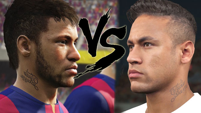 FIFA 16 vs PES 2016 : notre impressionnant comparatif sur Neymar