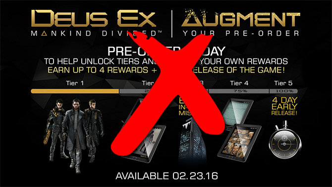 Deus Ex Mankind Divided : Square Enix annule son programme de précommande controversé