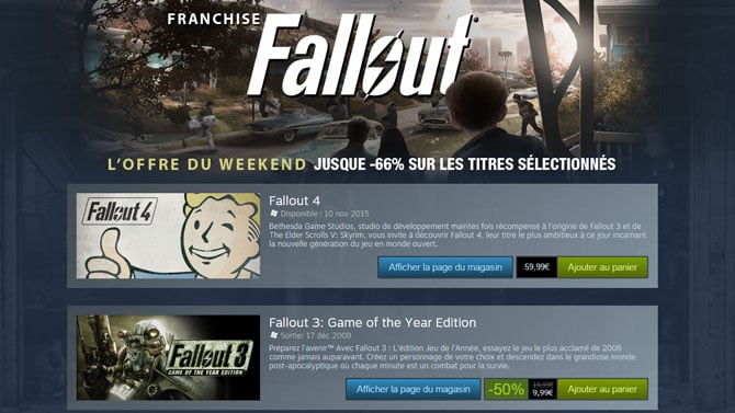 Steam : D'énormes soldes sur la série Fallout ce week-end