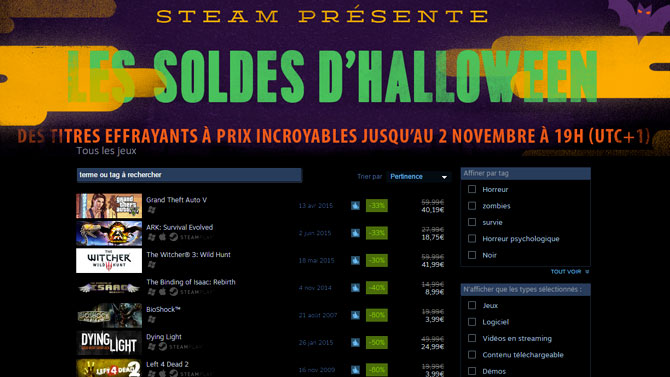 Steam lance les soldes d'Halloween, les jeux d'horreur à prix cassés