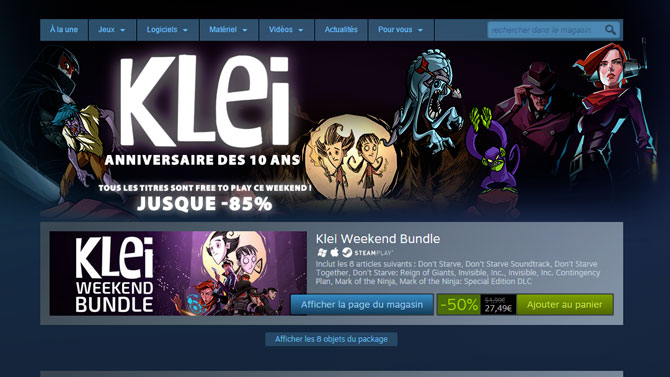 Steam : Les jeux Klei Entertainment (Don't Starve, Mark of the Ninja...) à prix cassés