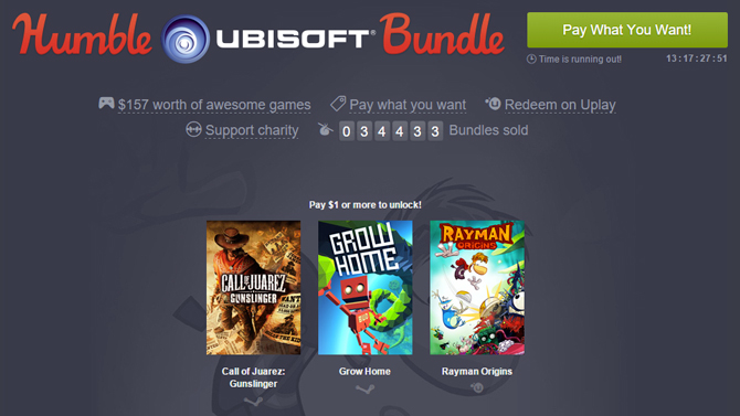 Un Humble Bundle Ubisoft avec du Far Cry, Assassin's Creed, Rayman...
