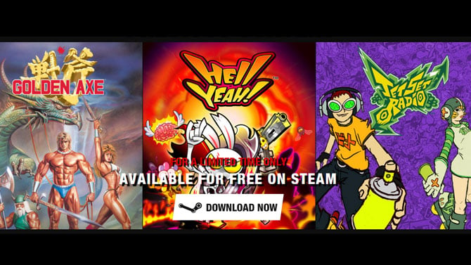 SEGA offre des jeux sur Steam, Jet Set Radio, Golden Axe, Hell Yeah...