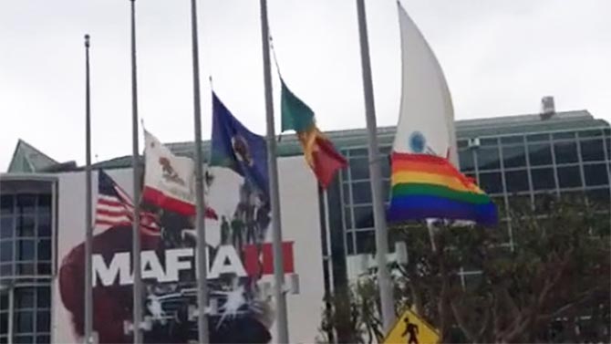 Tragédie d'Orlando : Drapeaux en berne et Rainbow Flag au Convention Center