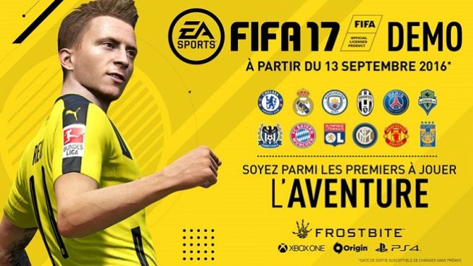 FIFA 17 : La démo jouable arrive aujourd'hui, les équipes jouables dévoilées
