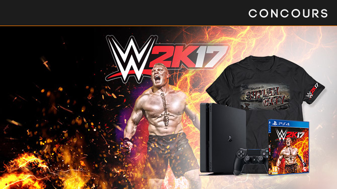 CONCOURS WWE 2K17 : Gagnez une PS4, des jeux et des t-shirts
