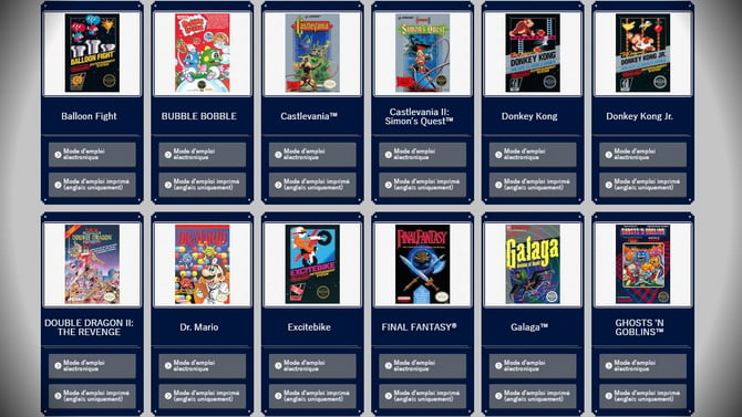 NES Mini : Nintendo met les manuels d'origine en ligne