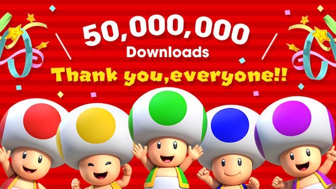 Super Mario Run atteint les 50 millions de téléchargements