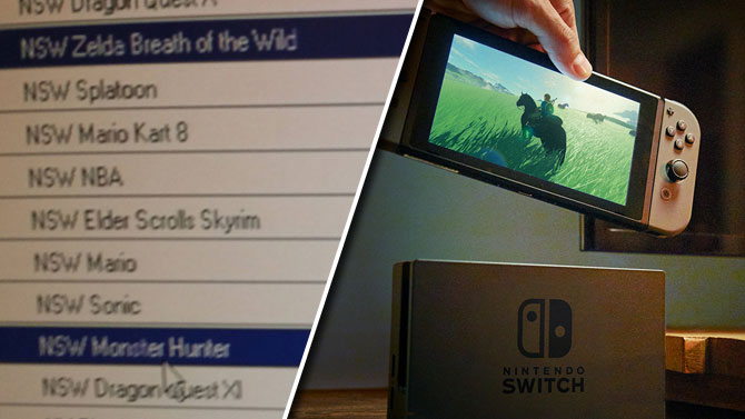 Nintendo Switch : Jeux de lancement dévoilés par un revendeur ? Zelda et Monster Hunter cités