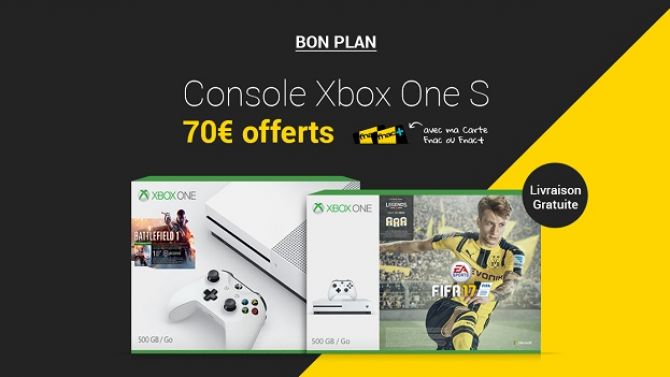 Fnac : 70 euros de Chèques Cadeaux pour l'achat d'un de ces 2 packs Xbox One S