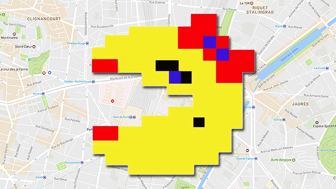 Google transforme Google Maps en Ms. Pac-Man géant, infos et images