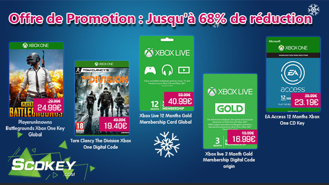 SCDKey fait des promotions sur de nombreux jeux, jusqu'à 68% de réduction