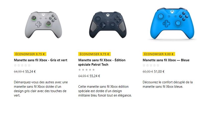 Les manettes Xbox One se soldent sur le store Microsoft, prix et infos