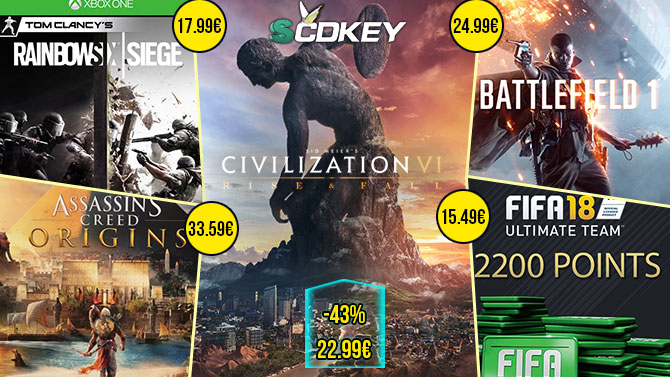 SCDKey offre exceptionnelle : Civilization VI PC - Rise and Fall DLC €22.99